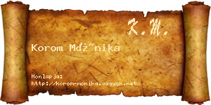 Korom Mónika névjegykártya